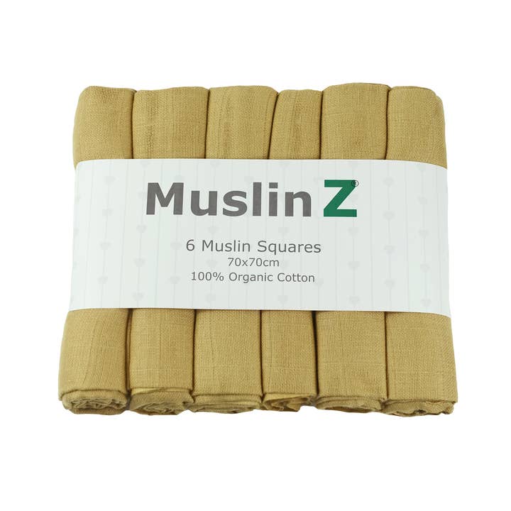 Muslinz - MerryGoRoundUK Ltd – wholesale Burp cloth – Baby – MuslinZ 6pk Organic Cotton Muslin Squares