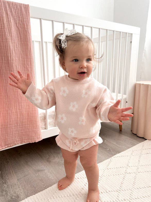 Petite + Co - Wholesale Jumpsuit - Baby - FLOWER JUMPER | BABY PINK1