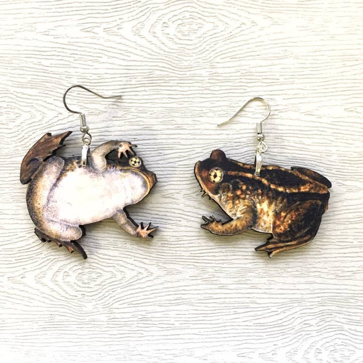 Spadefoot Toad Frog Witch Oorbellen - Halloween - Lasergesneden voor wholesale door Toad Hill Farm