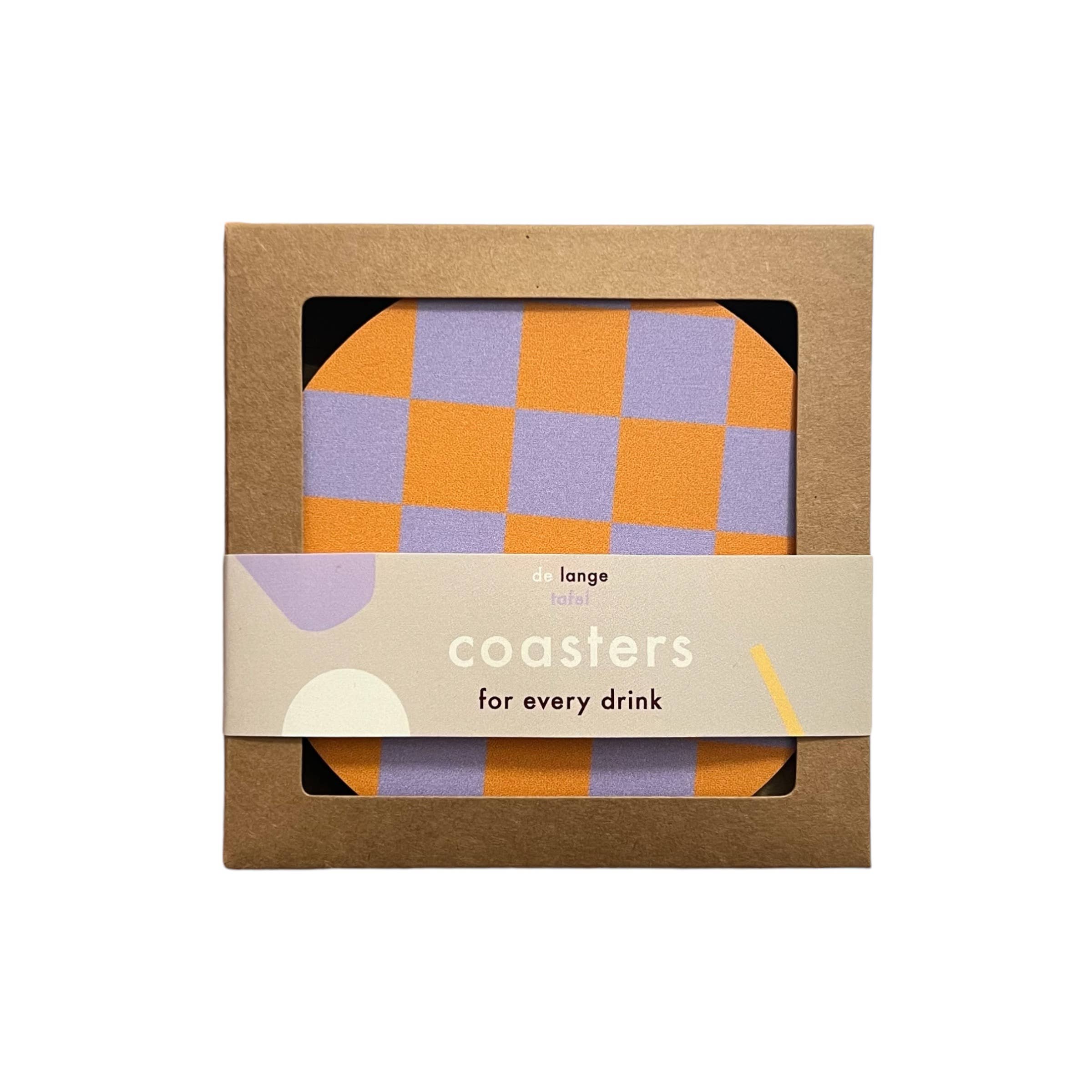 De Lange Tafel - Wholesale Coasters - Coasters checked · orange/lilac2