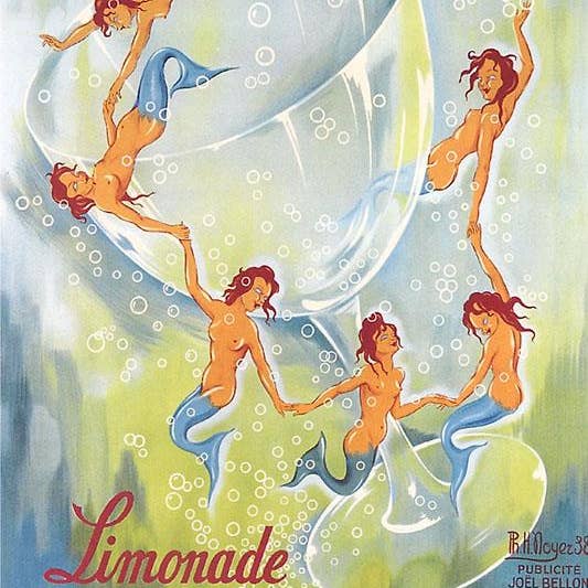 Art Print BV-265 French Lemonade Ad, Mermaids for wholesale by Found Image Press