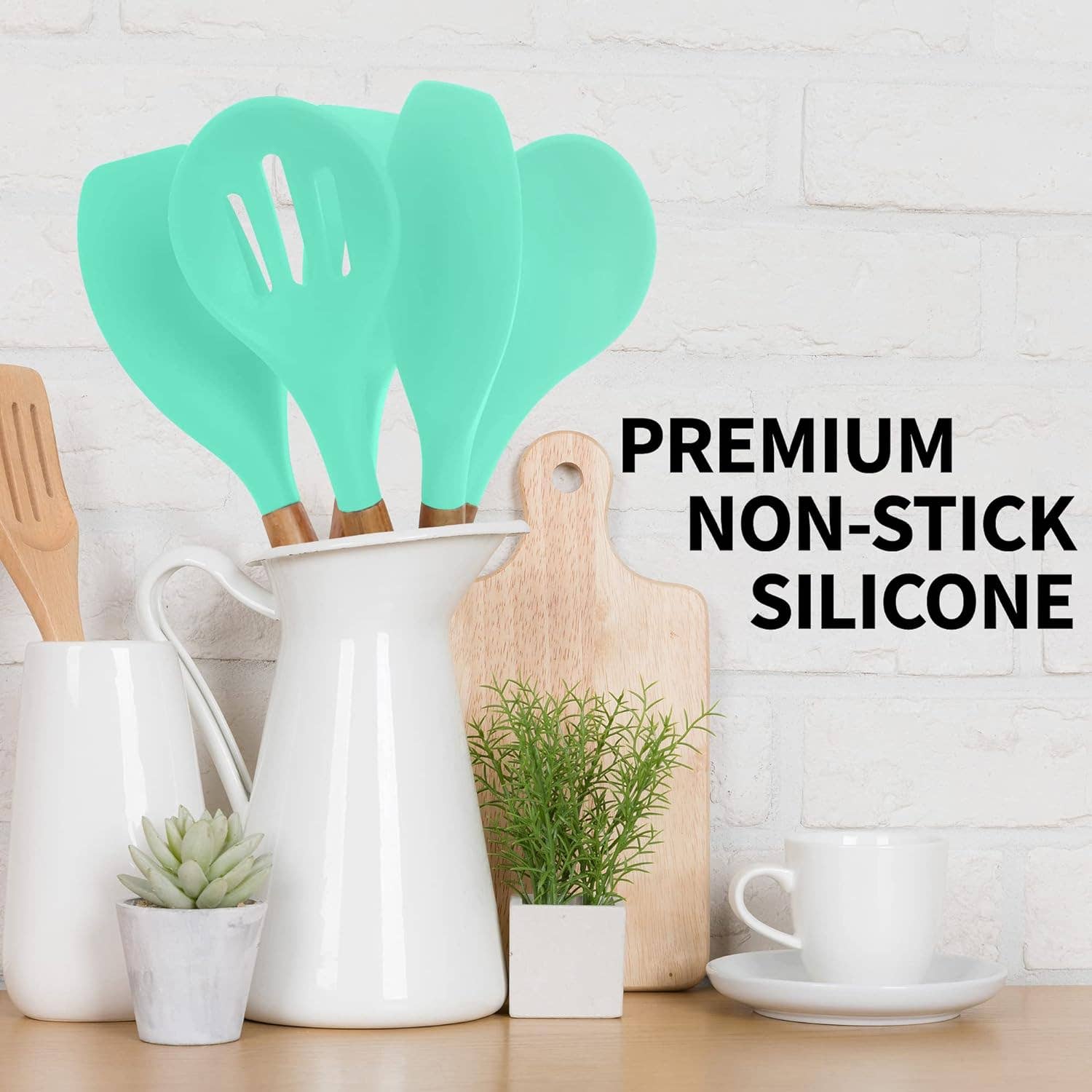 Zulay Kitchen - Wholesale Kitchen Utensil Set - 5-Piece Silicone Utensils Set with Wooden Handles19