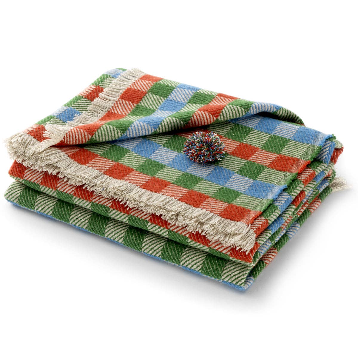 Bottoli - Wholesale Throw Blanket - Harlequin Plaid - 100% Virgin Merino Wool - Multicolor1