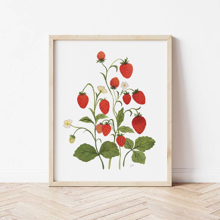 Impression aquarelle de fraises | Giclee Strawberry Print pour la vente par Markdisha Designs