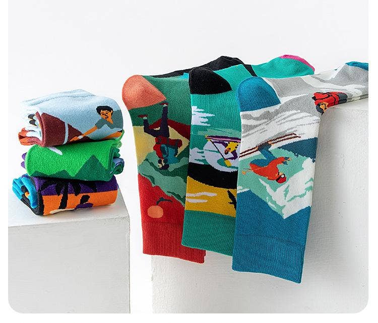 Tourtiwi - Vente Chaussettes – unisexe - Chaussettes d'illustration de dessin animé personnalisées12