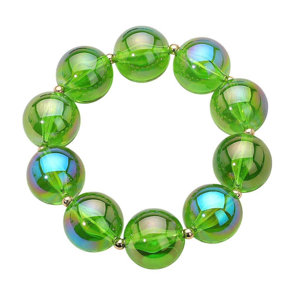Sensibling Corp. - Wholesale Beaded Bracelet - Chunky Iridescent Ball Beaded Bracelet1