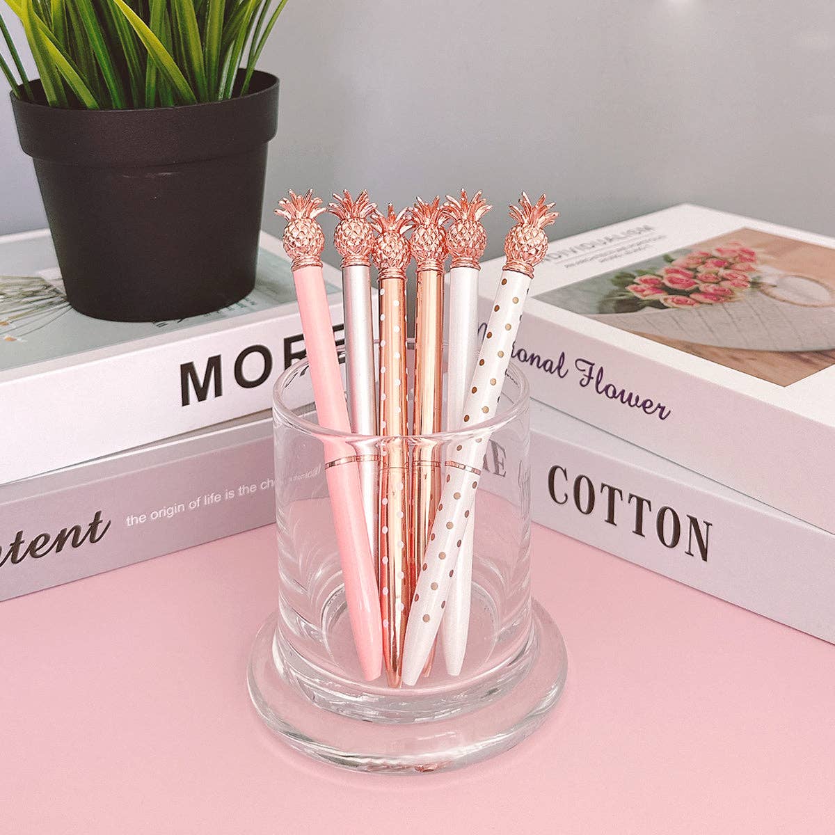 Wrapables.com - Wholesale Pen - Wrapables Pineapple  Pens, (Set of 6 Pens + 6 Refills)4