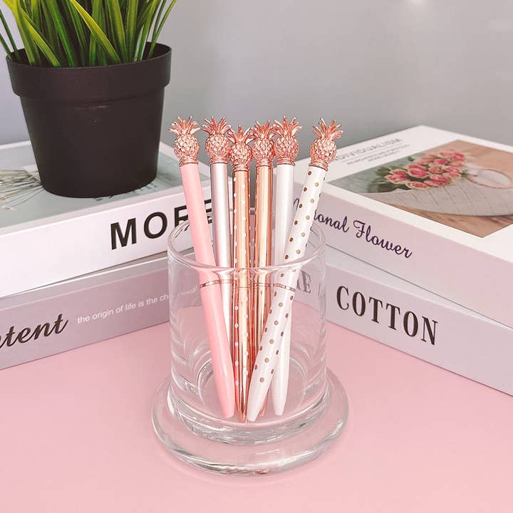 Wrapables.com - Vente Stylos - Stylos Wrapables Pineapple, (lot de 6 stylos+6 recharges)4