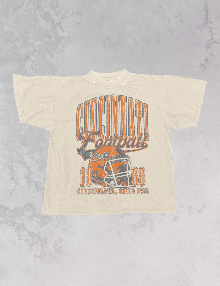 The Clandestine Underground - Vente T-shirt sérigraphié – unisexe - T-shirt surdimensionné Cincinnati Football Vintage des années 900