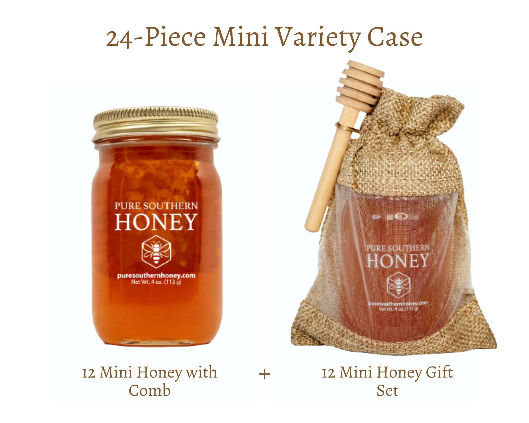 Pure Southern Honey - Wholesale Honey - 24 Piece Mini Variety Pack