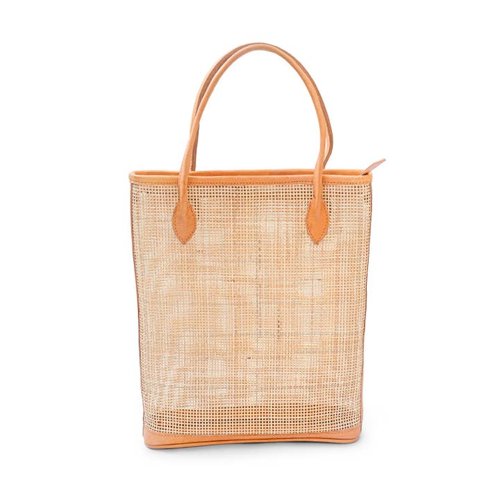 Vintage Rattan Cane Top Handle Bag for wholesale by The Artisan and Company