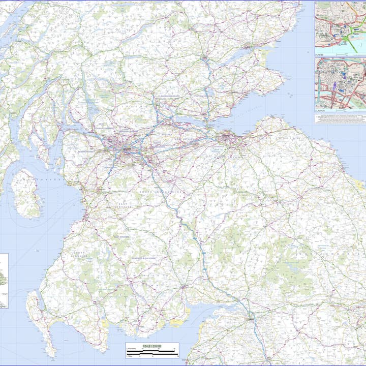 Carte routière régionale du sud de l'Écosse et du Northumberland pour la vente par Map Marketing Limited
