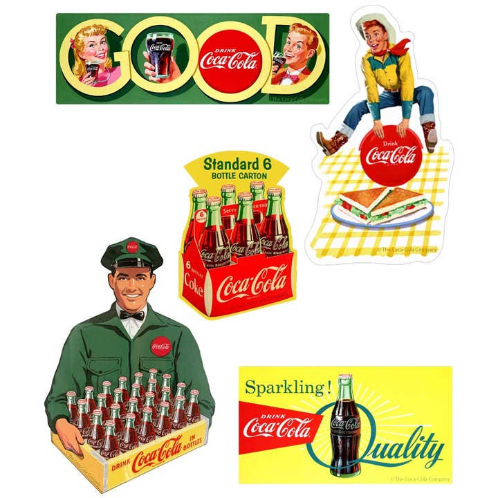 RetroPlanet - Wholesale Sticker - Coca-Cola 1950s Style Sticker Set of 5