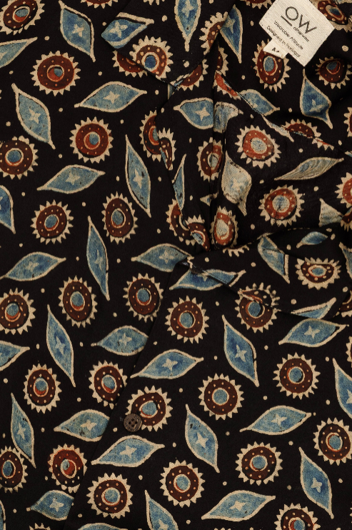 Multi celestial satin hand-printed shirt for wholesale on Faire5