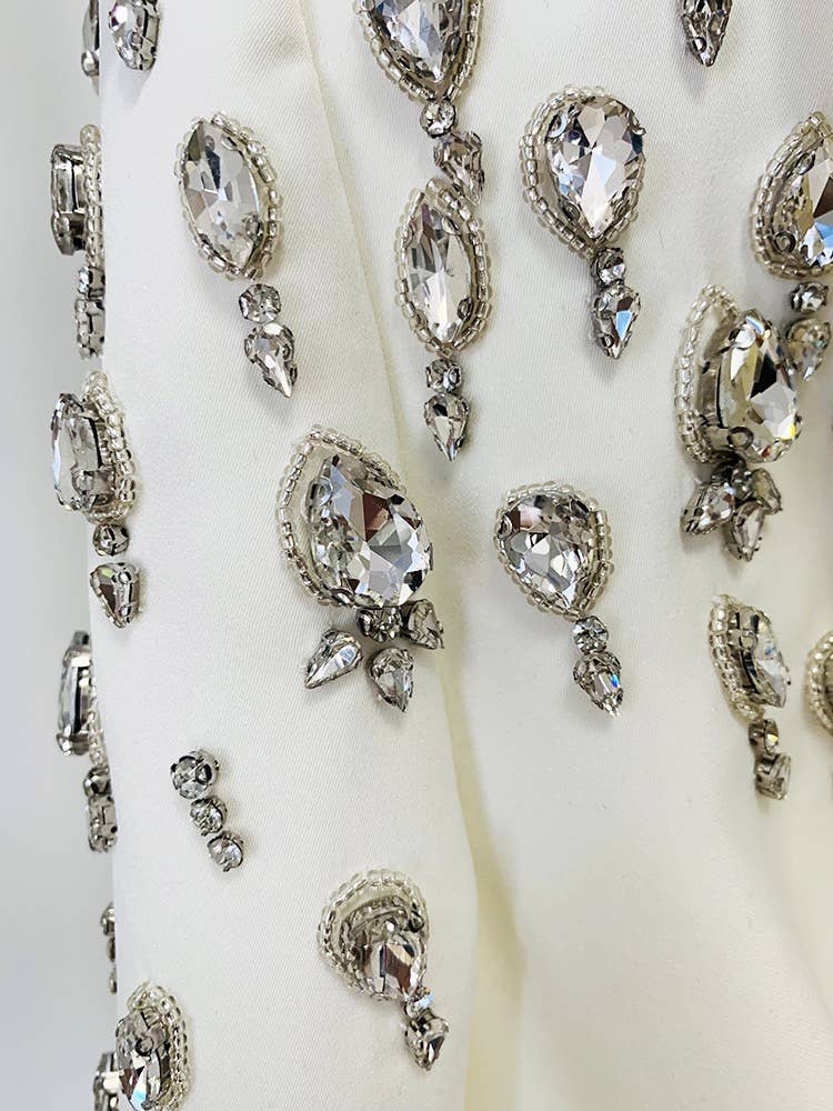 Productseeker - Venta al por mayor Chaqueta - Mujer - Chaqueta Blazer Larga con Diamantes y Cuentas - DR01475