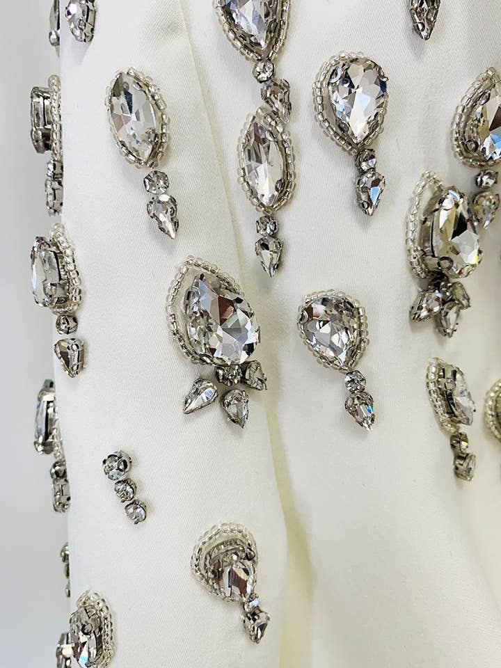 Productseeker - Venta al por mayor Chaqueta - Mujer - Chaqueta Blazer Larga con Diamantes y Cuentas - DR01475