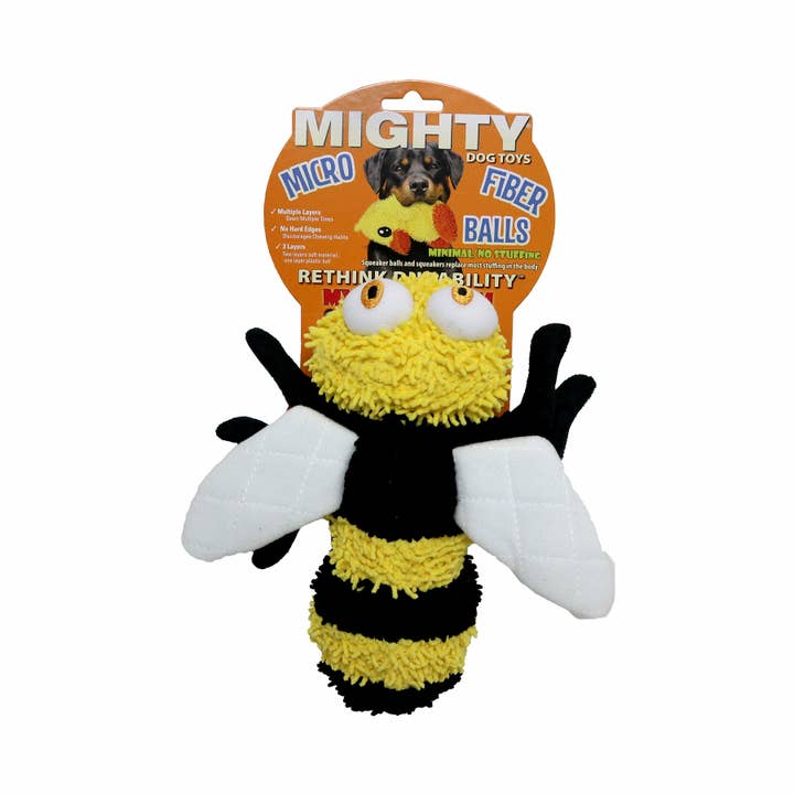 Tuffy Dog Toys - VIP Products – Großhandel Haustier-Quietschspielzeug – Hund – Mighty Microfiber Ball Med Bee, robustes, quietschendes Hundespielzeug6