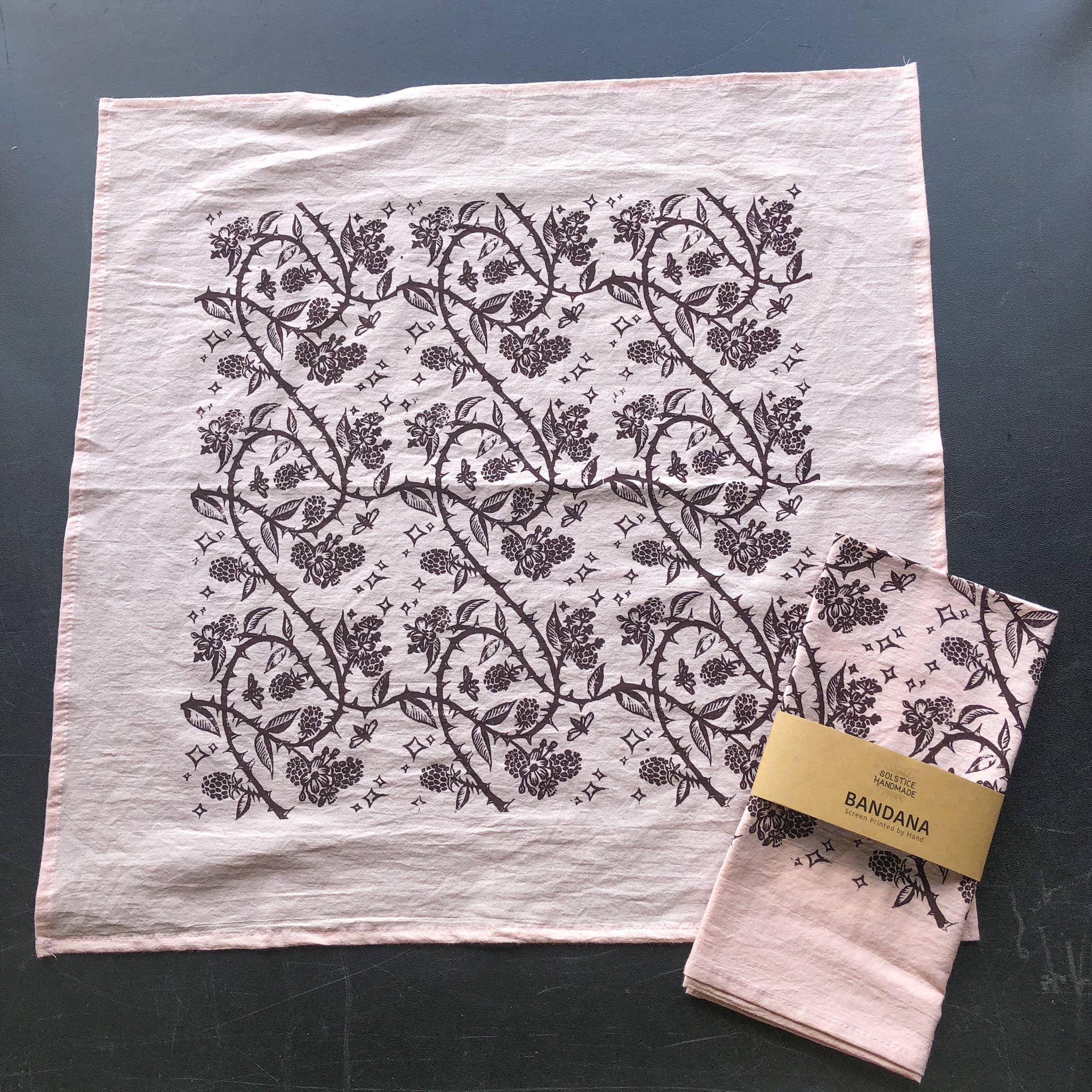 Solstice Handmade - Vente Bandana – unisexe - Bandana Blackberries1