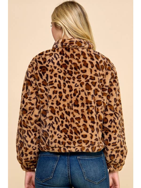 JACKET01 LEOPARD PRINT FAUX FUR JACKET for wholesale on Faire6