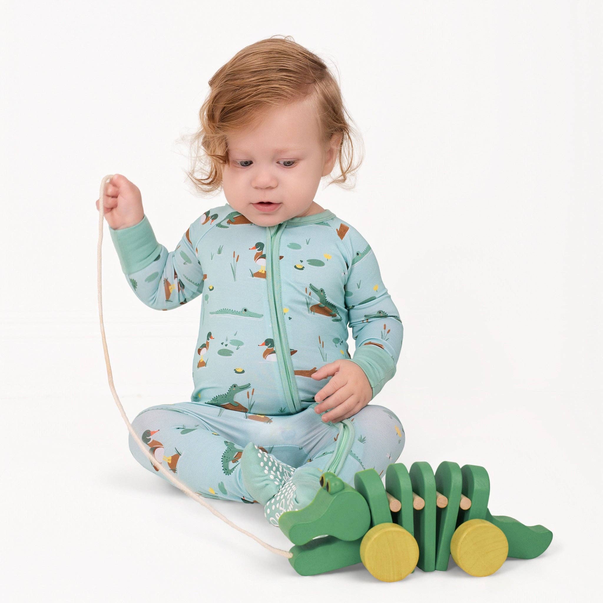 Pearls & Pelicans - Wholesale Jumpsuit - Baby - Bayou Buddies Bamboo Zip-Up7