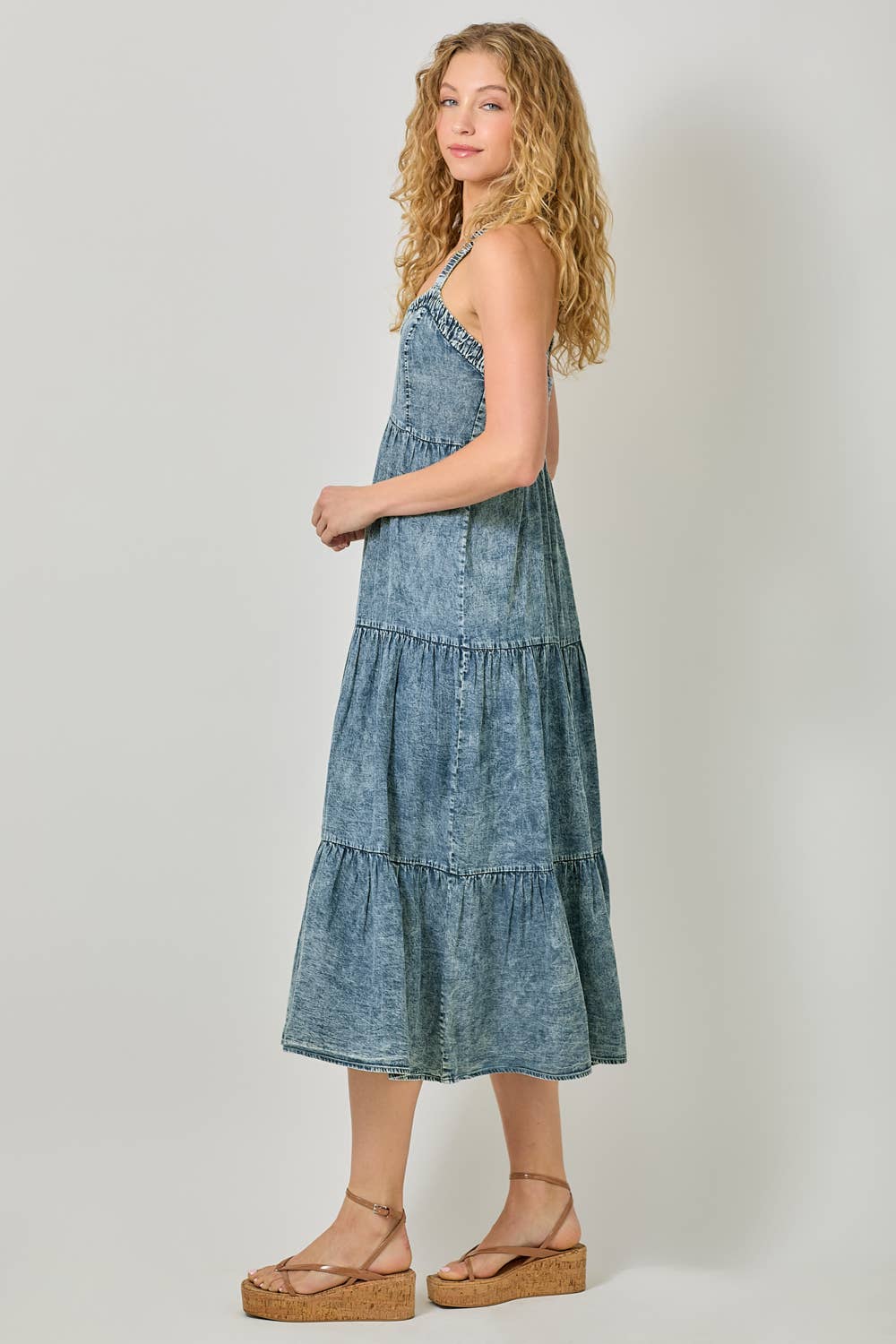 Mystree - Vente Robe – femme - Robe à plusieurs niveaux en tencel délavé 6058511