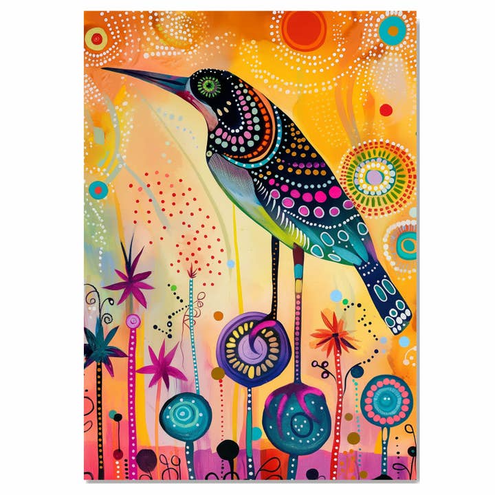 Pájaro Floral Audaz para Lienzo de Pared Caprichoso y Colorido para venta al por mayor de Art Paradise Studios