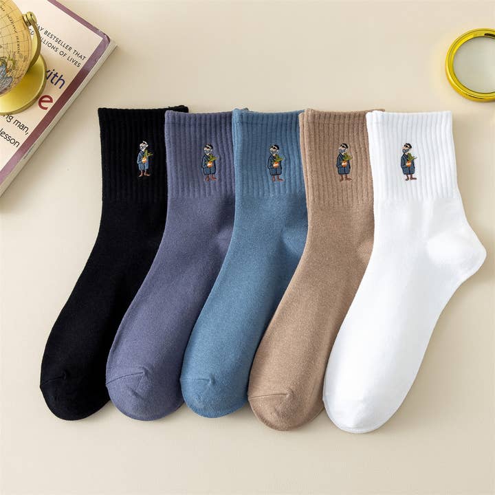 ALL-MATCH MEN'S SMALL LOGO COTTON SOCKS_CWMS03037 for wholesale by DOUBLJU