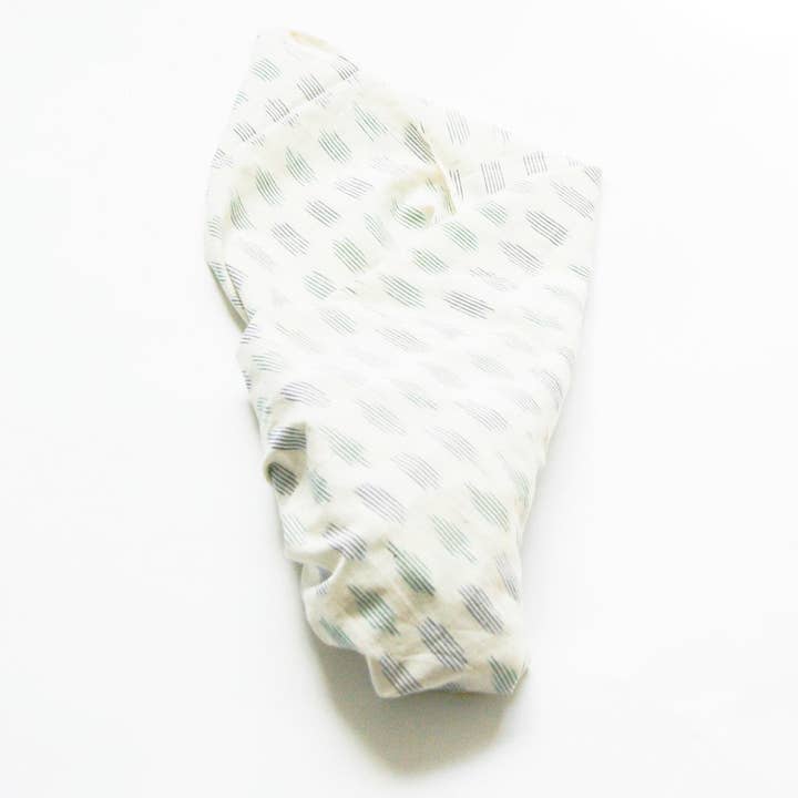 Branco Azul Verde Dot Baby Swaddle Ikat Blanket por atacado de Rustic Loom