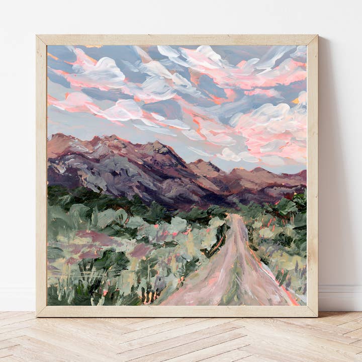 Impression artistique de Taos au Nouveau-Mexique pour la vente par EmilyKenneyArt