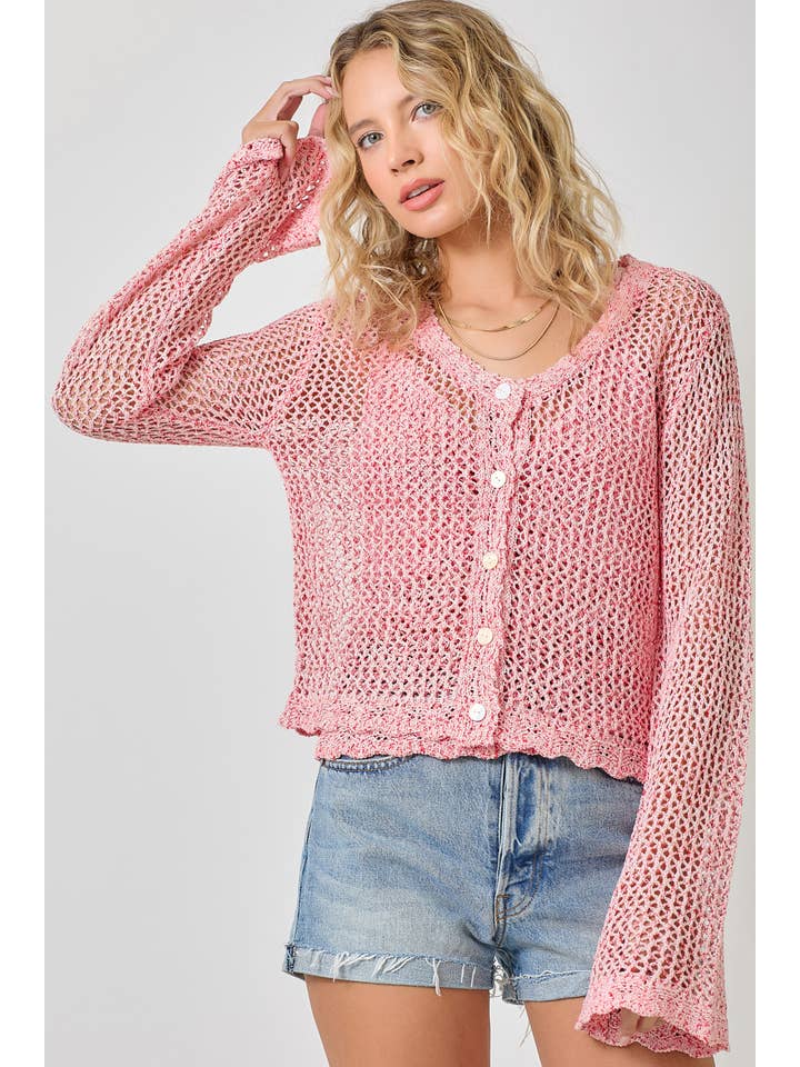 Mystree - Wholesale Cardigan - Women's - 61100 Crochet Style Knit Cardigan 22