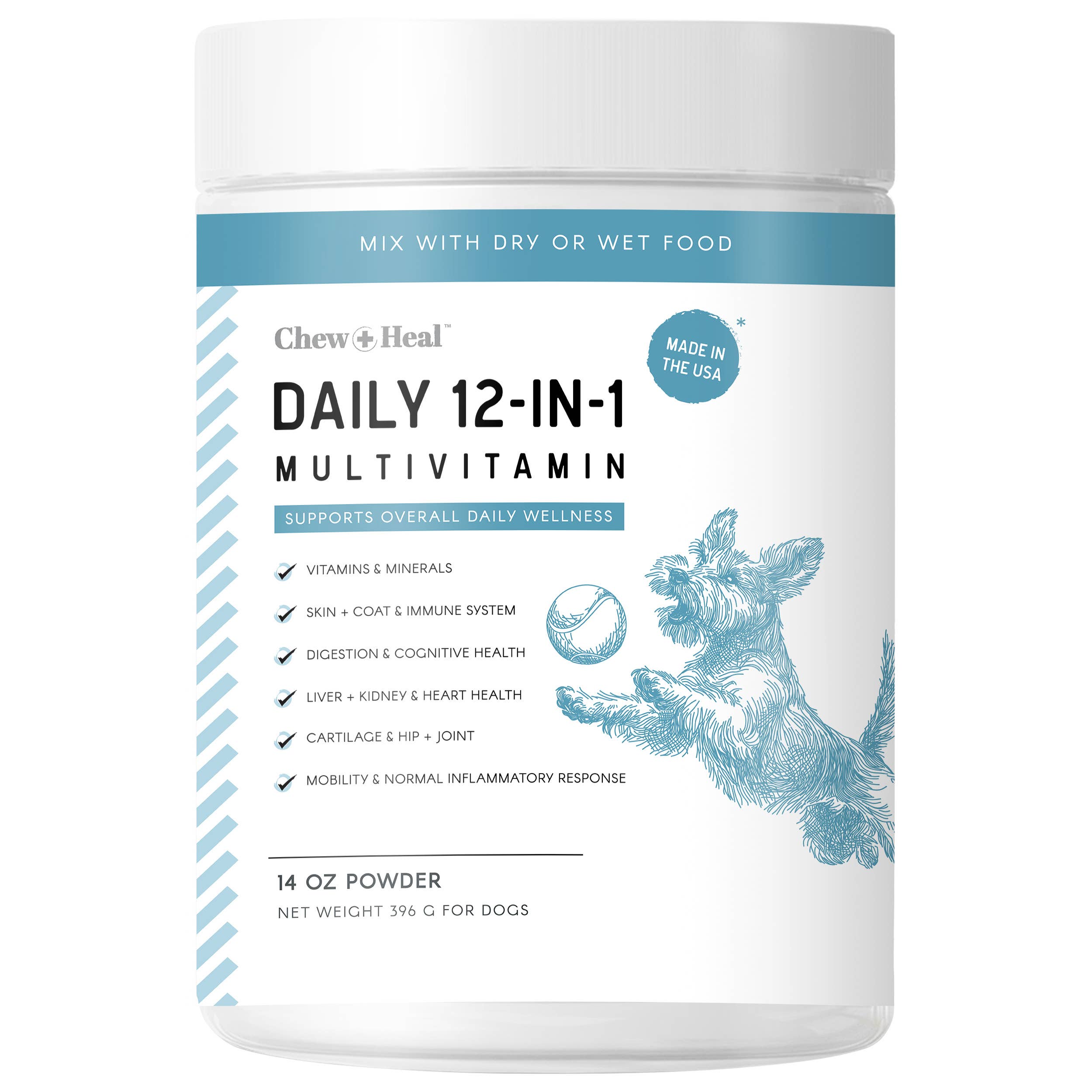 Chew + Heal - Wholesale Pet Supplement - Dog - Daily 12-In-1 Multivitamin Powder for Dogs 1