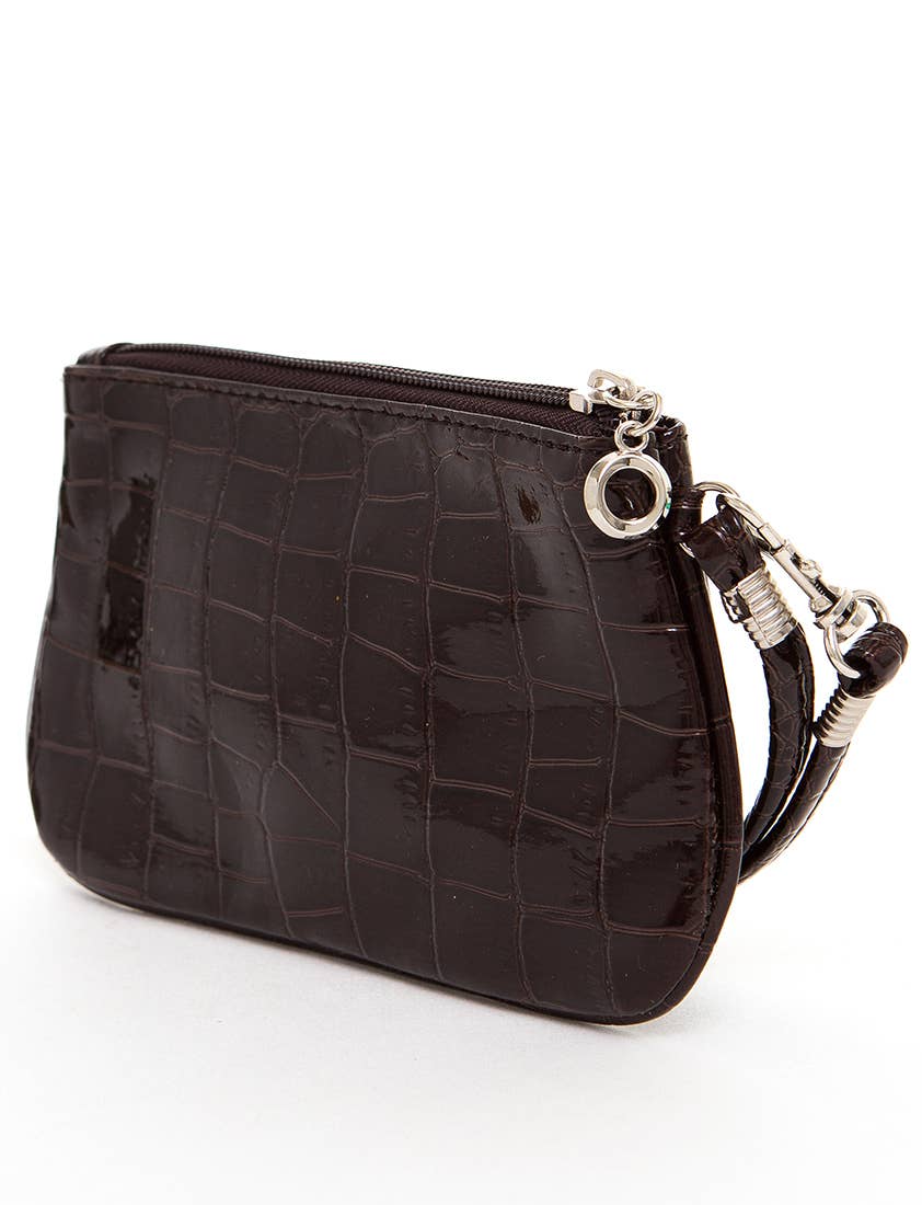 AMPERE CREATIONS - Wholesale Wristlet - Brighton Vegan Leather Inspired Croco Imitation Wristlet Bag5