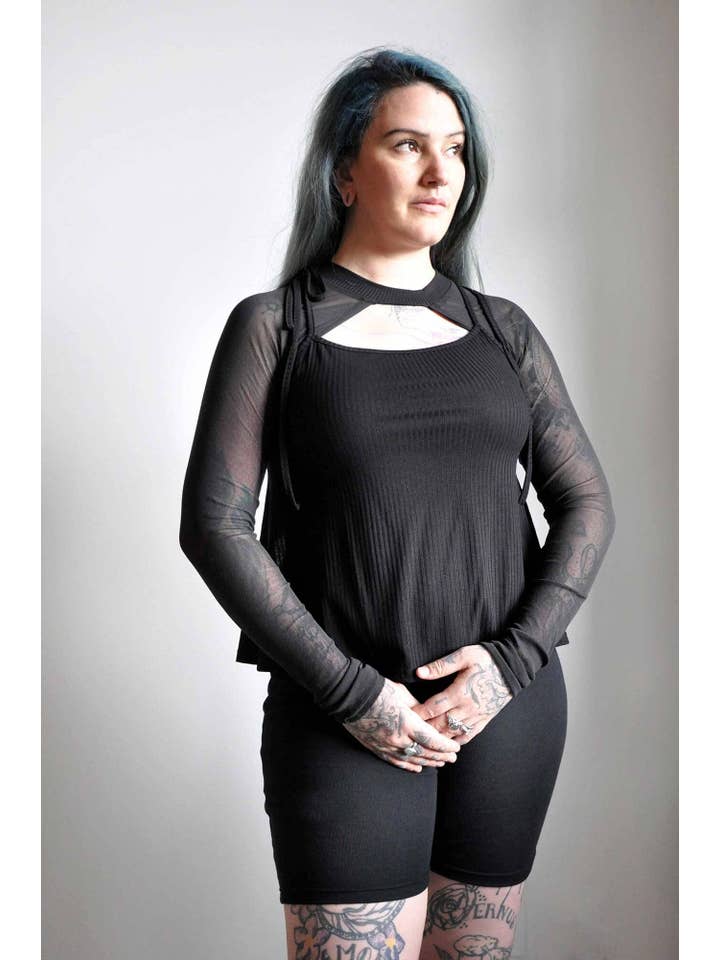 BLACK Mesh Ayla Shrug for wholesale on Faire1