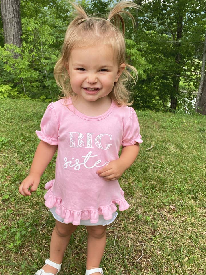 Big Sister on Ruffle for wholesale by Little Hoot Designs