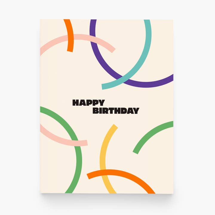 Happy Birthday Abstract Circles Greeting Card for wholesale by paper&stuff