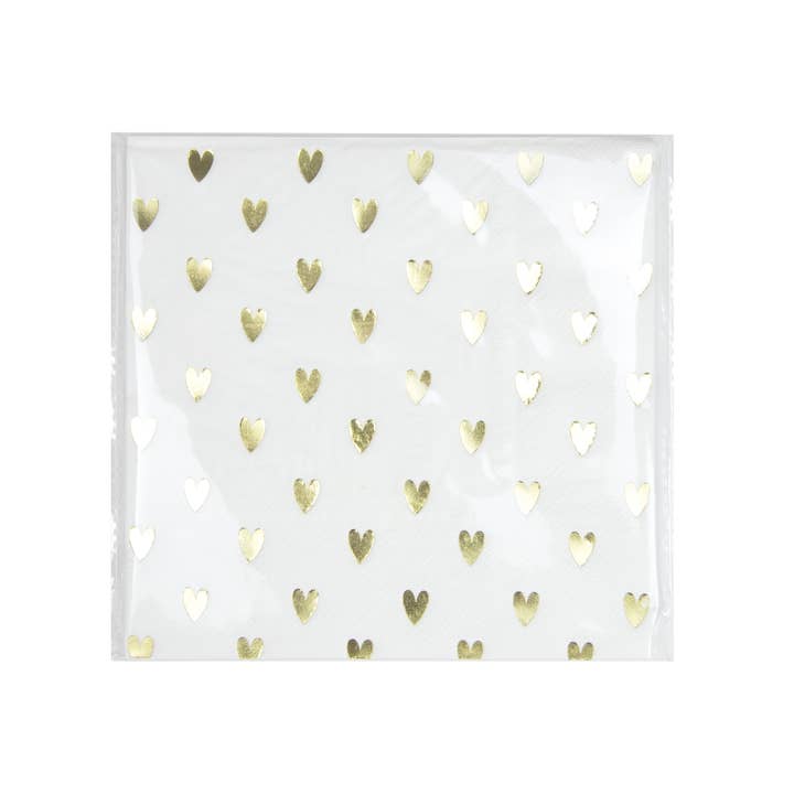 Tim&Puce Factory - Wholesale Disposable Napkin - GOLDEN HEART NAPKINS X 161