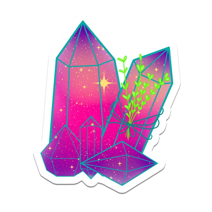 Rosa kristall | Magi | Häxa | Vattentät klistermärke | 2.5" för wholesale av Rebel and Siren Stickers