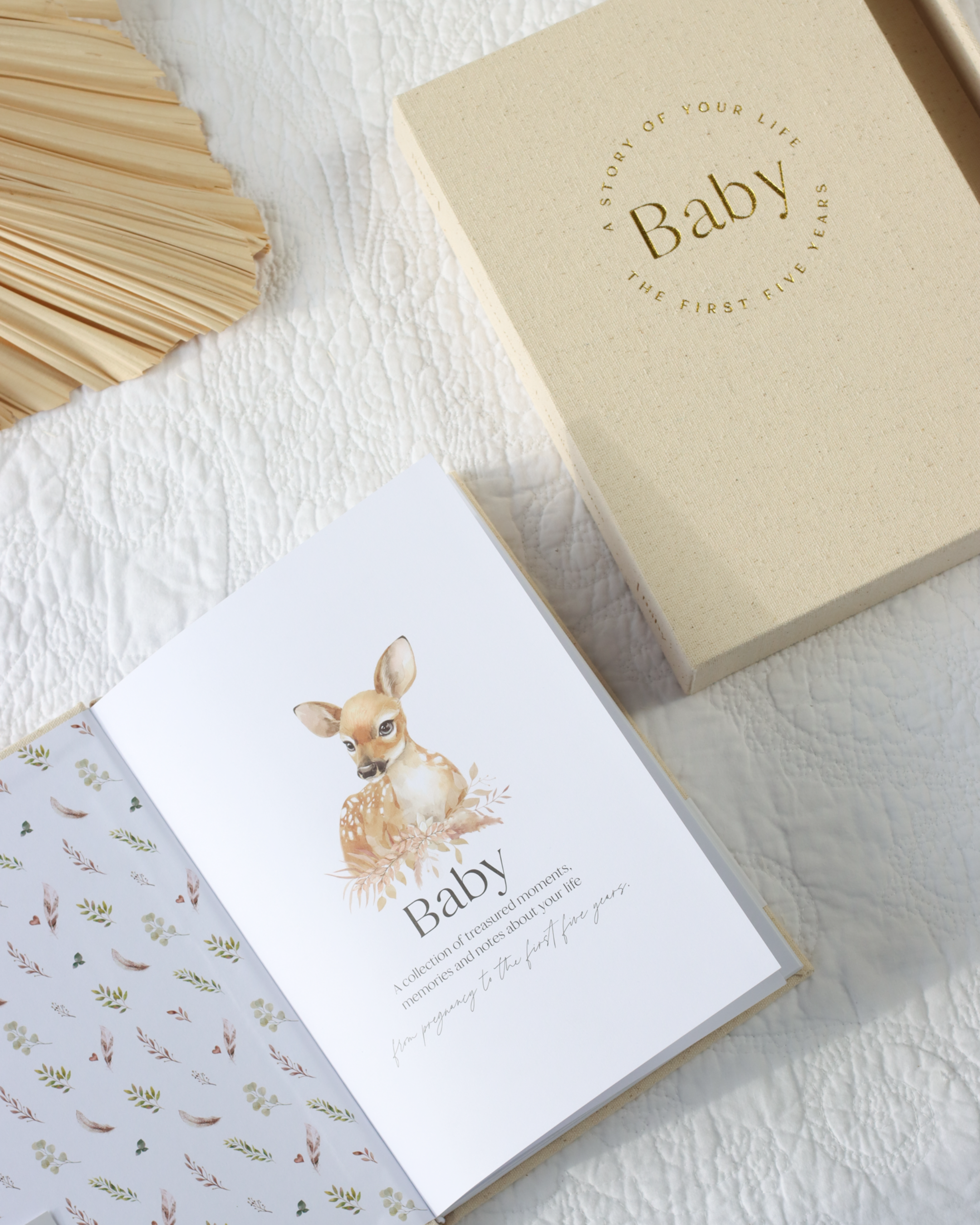 Written With Love - Wholesale Memory Book - Kids & Baby - Baby Memory Book with Keepsake Box - Oatmeal 3