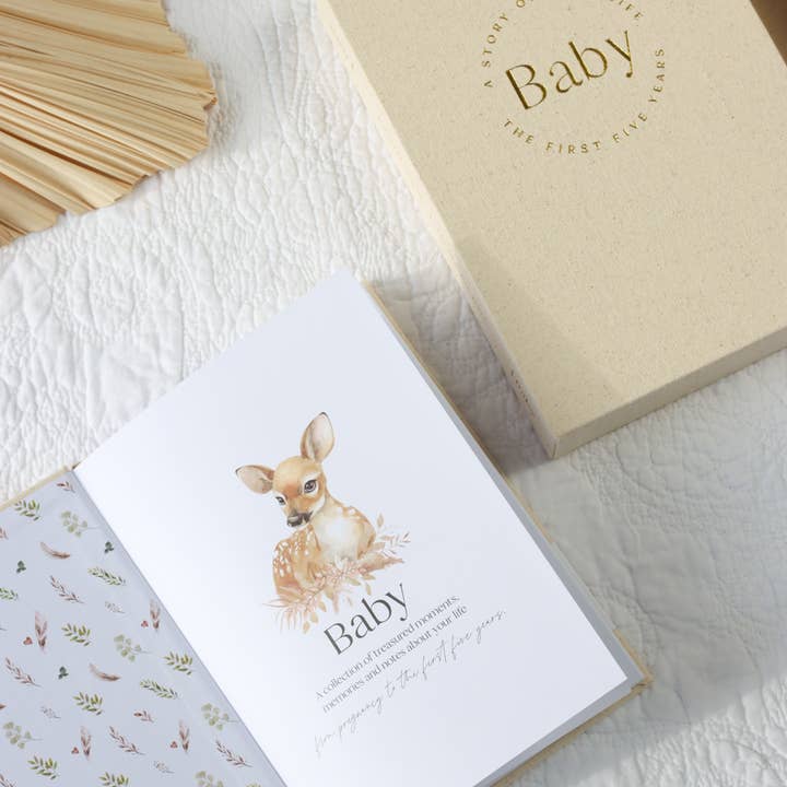 Written With Love – wholesale Memory book – Child & baby – Baby Memory Book with Keepsake Box - Oatmeal 3