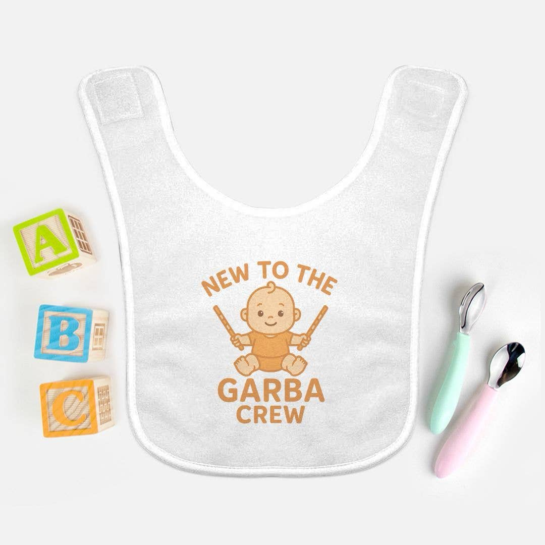 Smriti Designs Gift Shop - Wholesale Bib – Baby - "New to the Garba Crew" Baby Bib0
