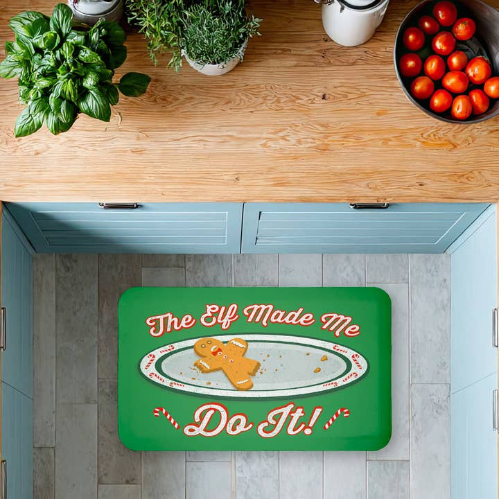 Stupell Industries - Wholesale Floor Mat - The Elf Made Me Do It Floor Mat, 30"x18", Holiday4