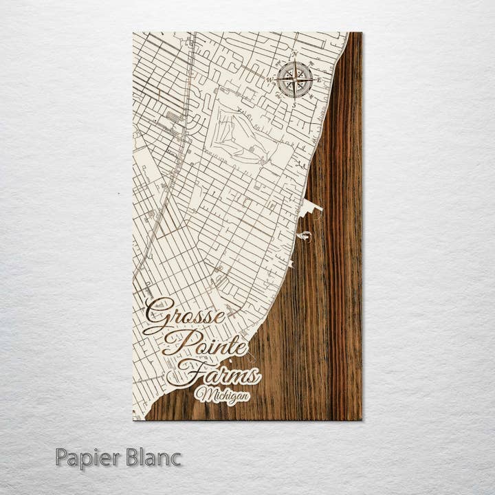 Fire and Pine Wood Maps - Wholesale Map - Michigan: Grosse Pointe Farms Street Map