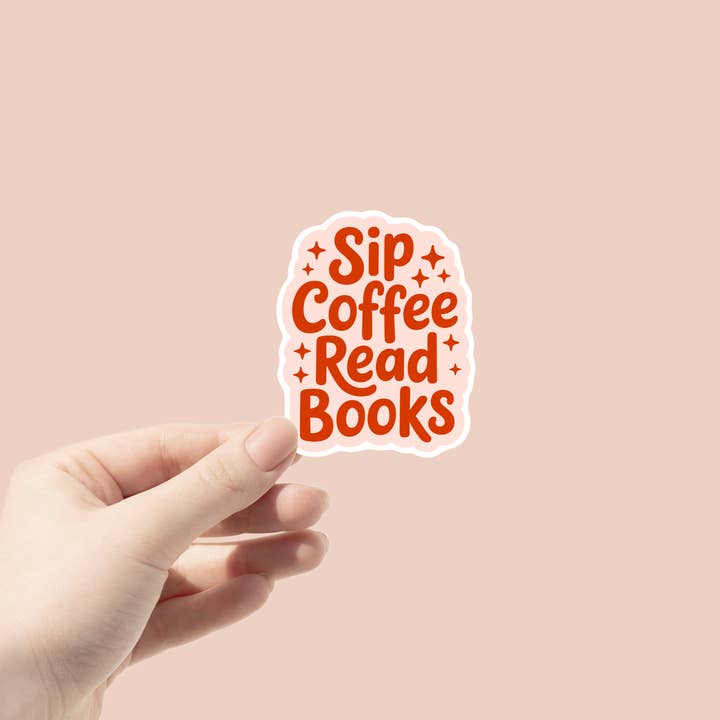 Autocollant "Siroter du café et lire des livres" pour la vente par Glitter Paper Scissors