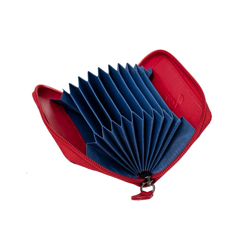 PRIMEHIDE - Wholesale Card Holder - Unisex - Concertina Leather RFID Credit Card Holder - 78041