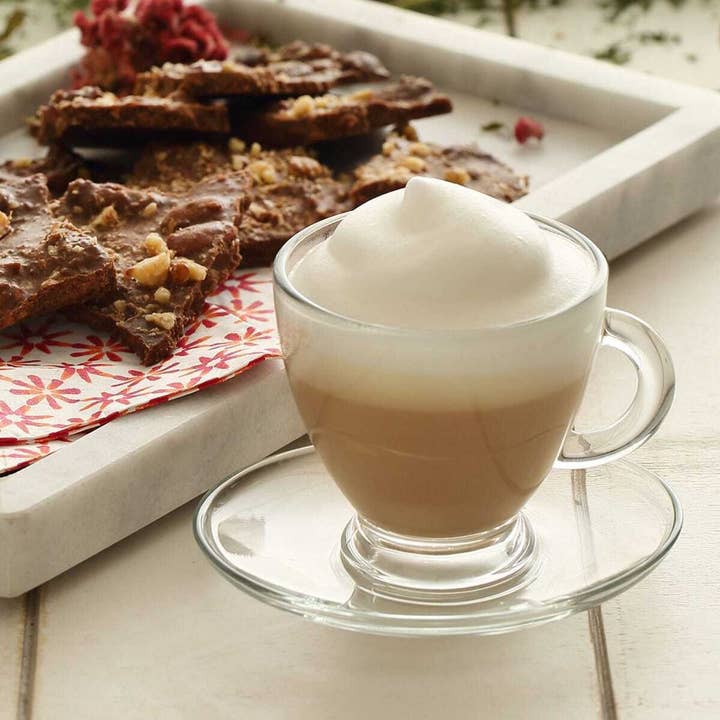 Hakan – Großhandel Tee-/Kaffeetasse – Glas Kaffee Teetassen mit Untertassen 6er Set (12 Stück), 7,6 oz2