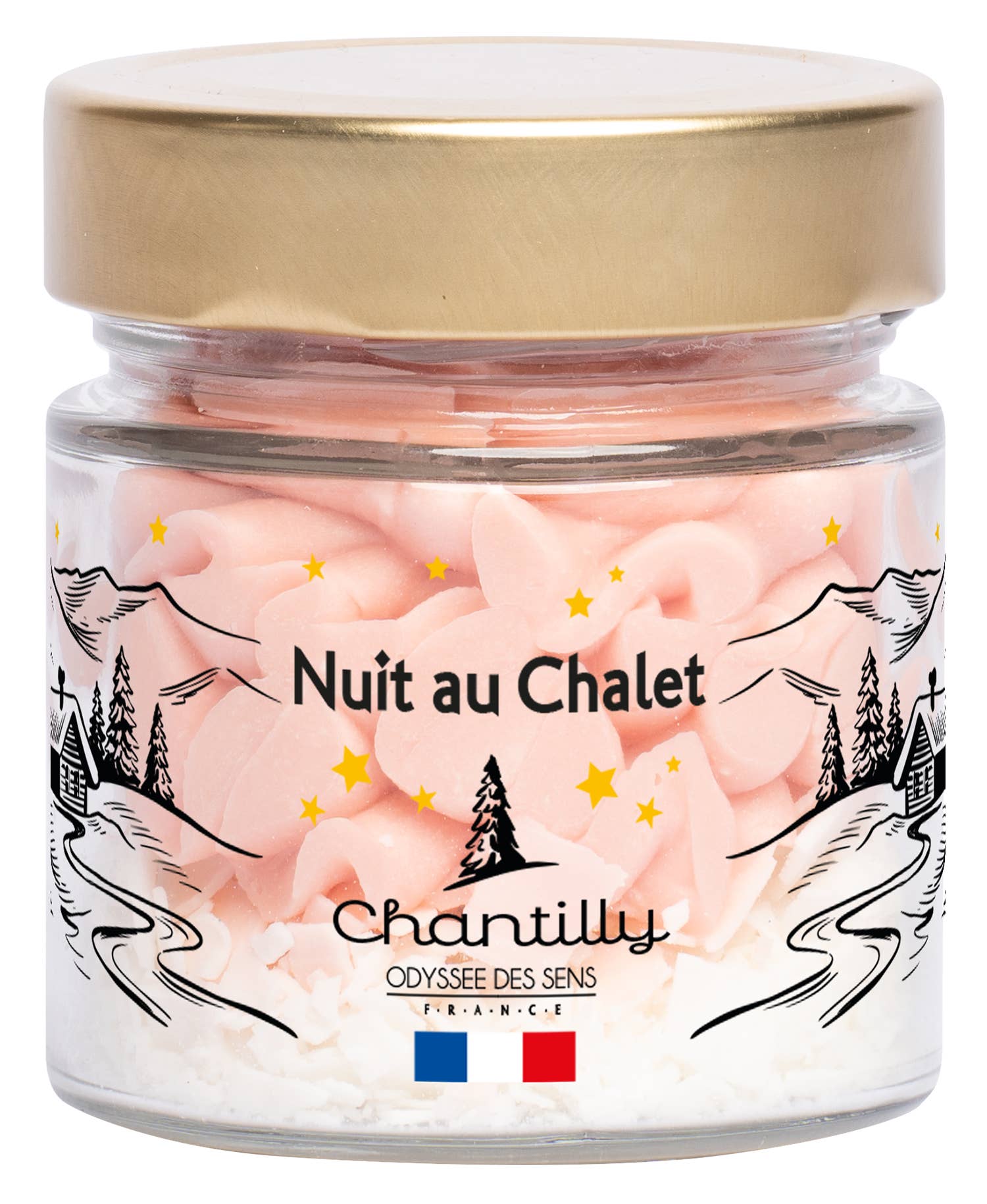ODYSSÉE DES SENS - Wholesale Jar/Filled Candle - Night at the Chalet - Gourmet Chantilly Christmas Candle 150g