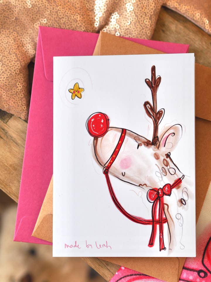 Red Reindeer Christmas Design for wholesale by Made by Leah