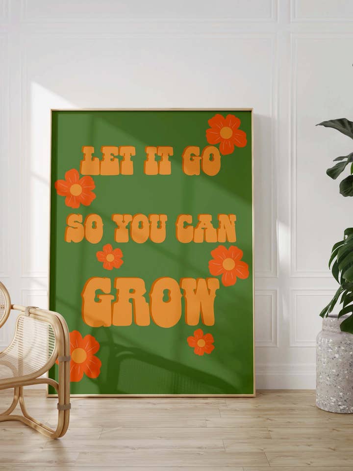 Lascia andare in modo da poter coltivare l'amore per se stessi floreale Stampa d'Arte per la vendita all'ingrosso da parte di My own Bohome