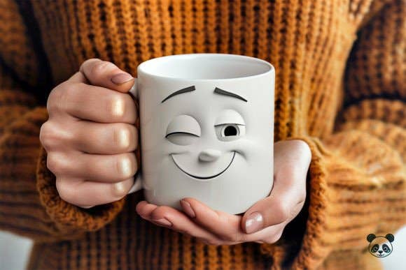 SubliMasterUK – wholesale Coffee mug – Winking Cartoon Face 3D Mug7