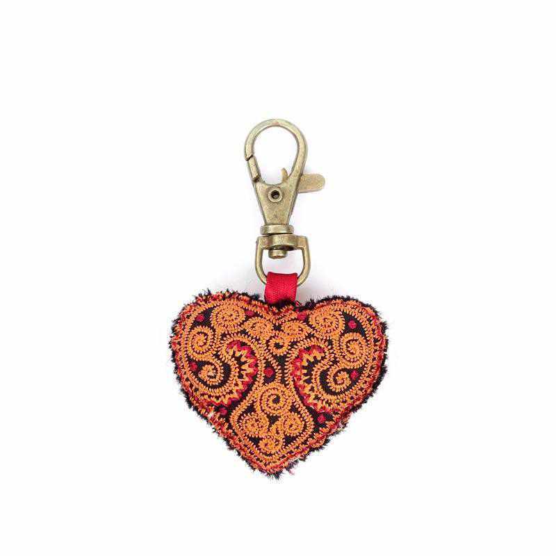 Lumily – wholesale Keychain – Women's – Heart Hmong Embroidered Zipper Pull | Keychain - Thailand0